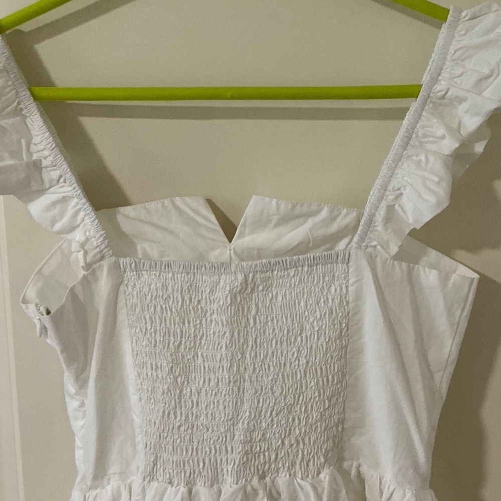 White Ruffled Strap Midi Dress - Picture 5 of 5